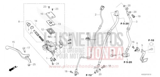 HAUPTBREMSZYLINDER, VORNE ZYLINDER (C125A) C125AN de 2022